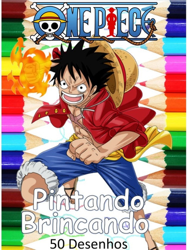 50 Desenhos Para Pintar E Colorir Mangá One Piece - Folha A4 Avulsa ! 1  Desenho Por Folha! - #0291